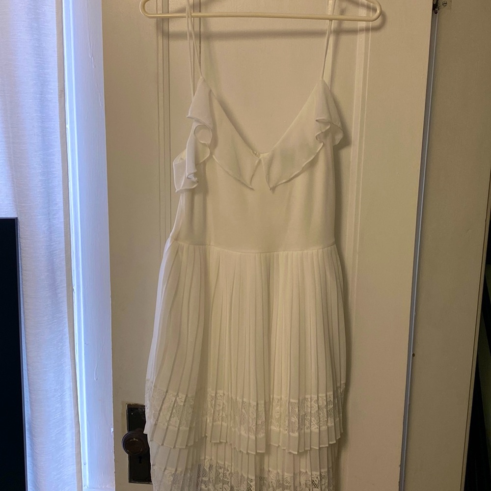 Spaghetti strap white French Connection knee-length dress